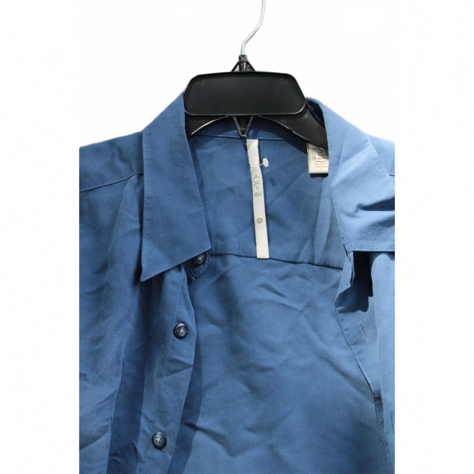 Mens Blue Axis Long Sleeve Button Up Dress Shirt Size XL