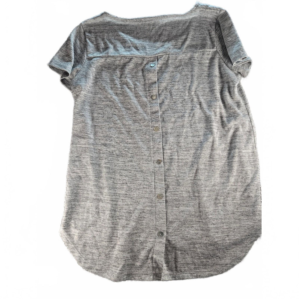 Rose & Olive Heather Gray Button-Back T-Shirt, Medium, Good Condition