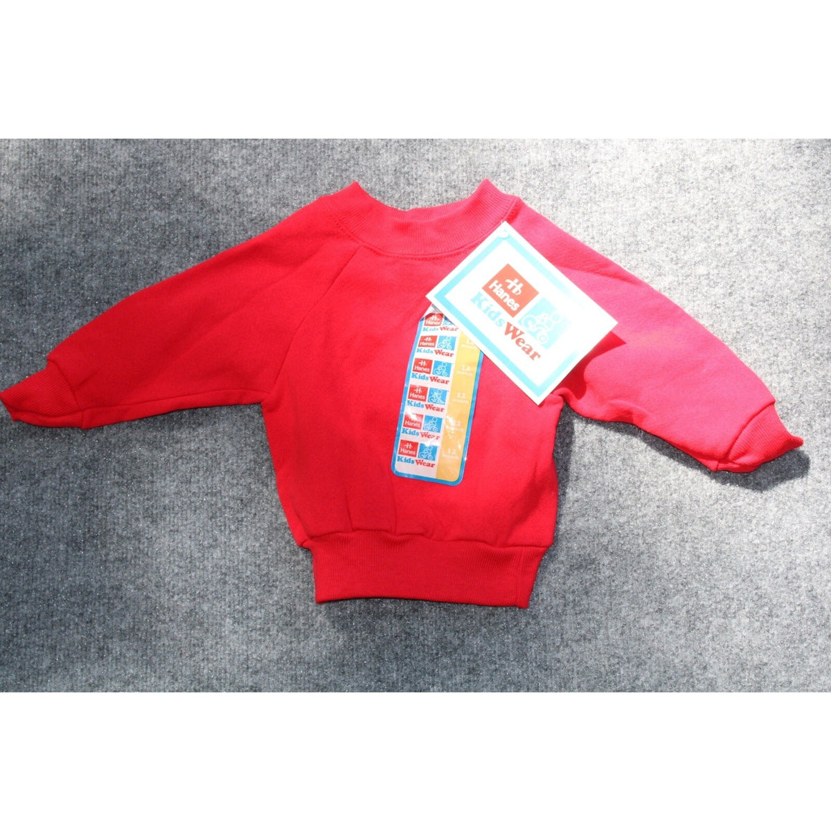 VTG 80's Hanes Kids Wear Blank Red Crewneck Sweatshirt Deadstock NOS  Size 12m