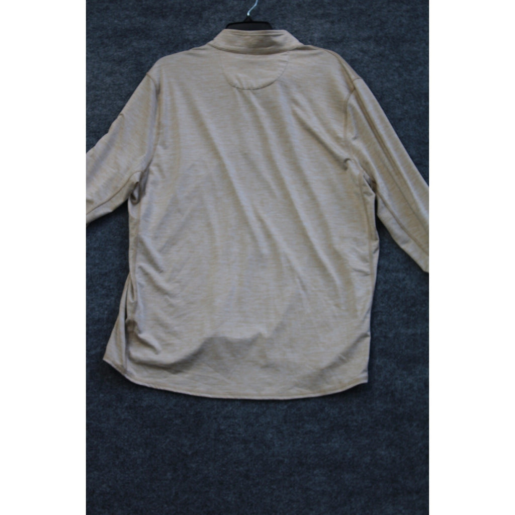 1764 Golf Men's Size L Tan Oatmeal Heathered Quarter Zip Performance Pullover