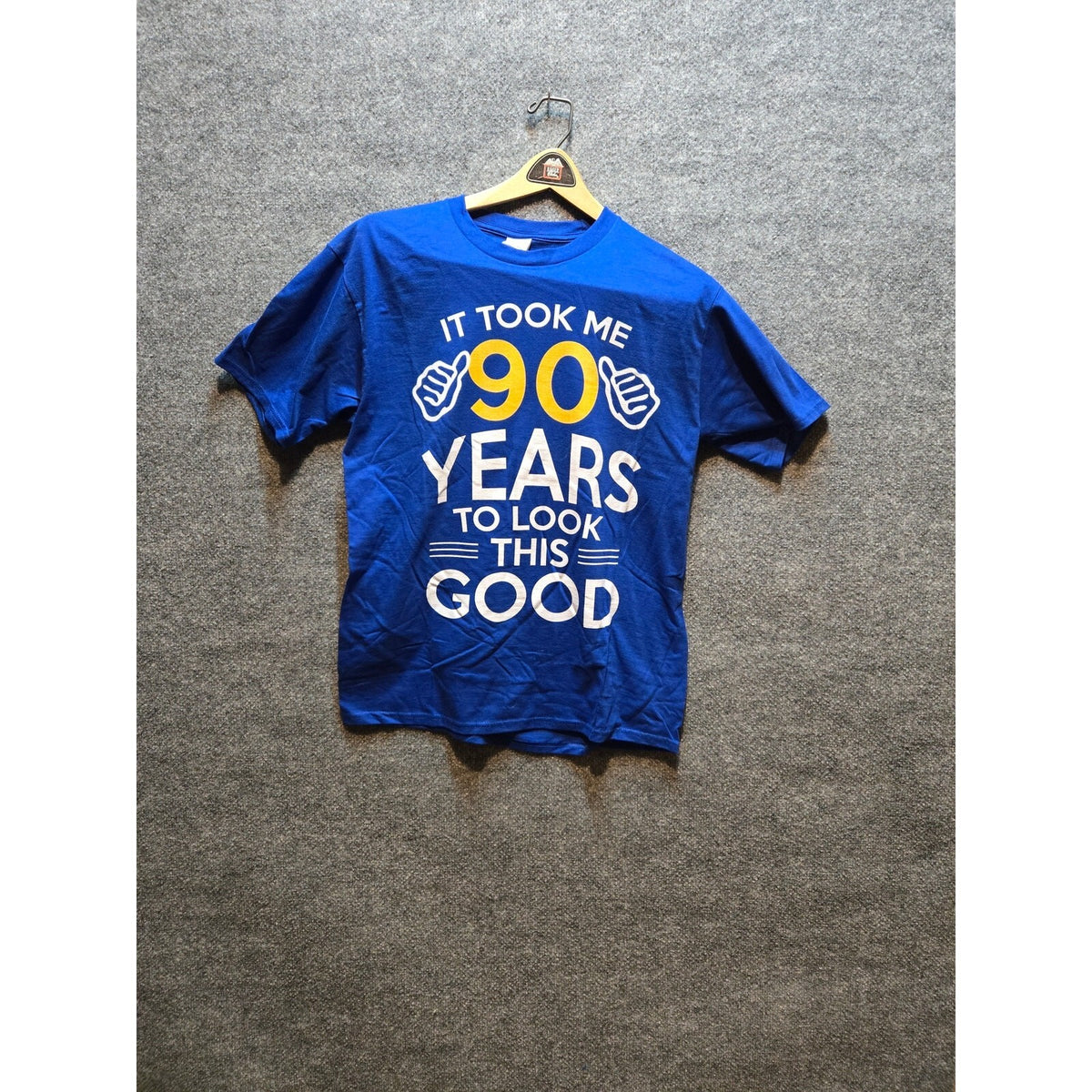 It Took Me 90 Years To Look This Good Birthday Graphic T-Shirt Royal Blue Med