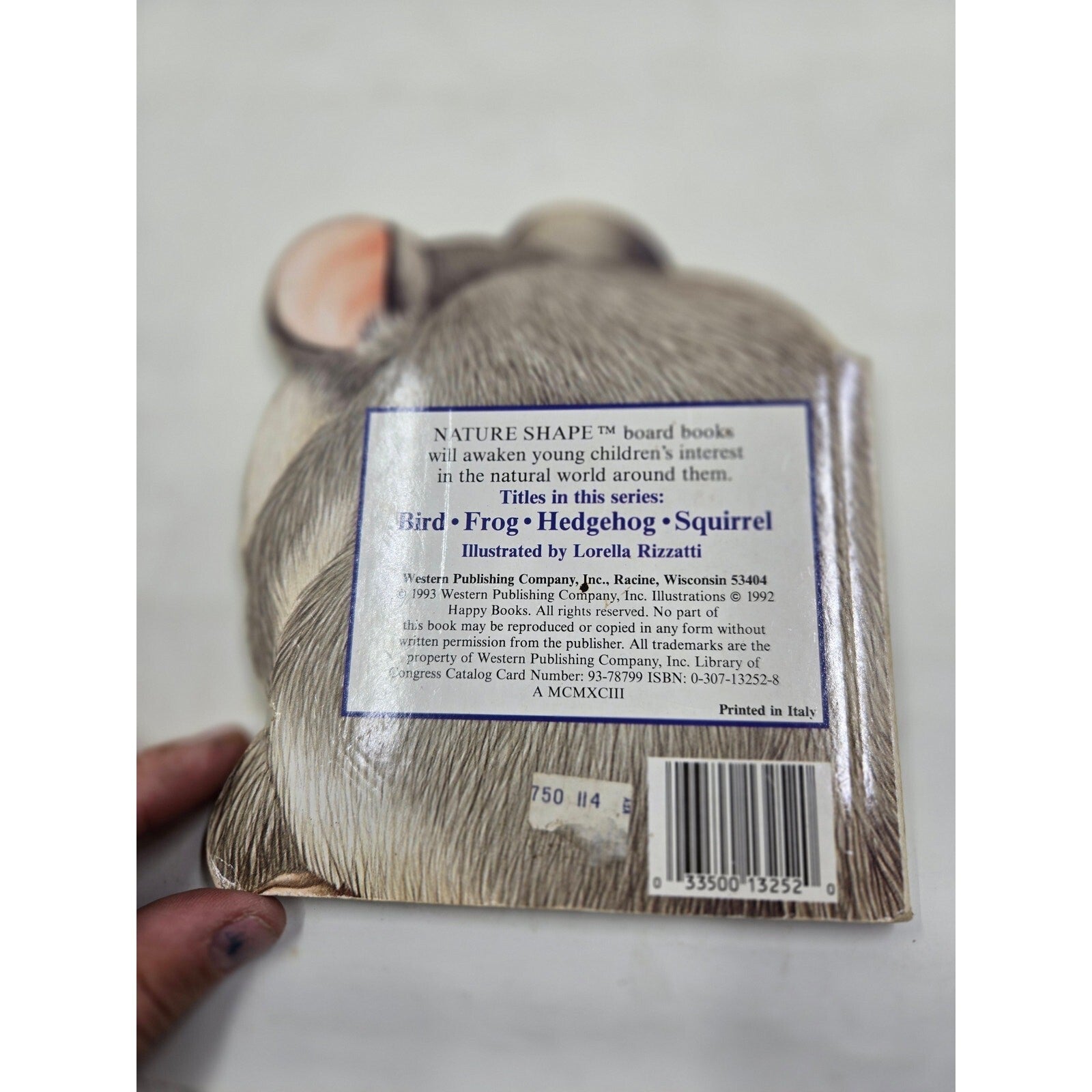 Vintage 1992 squirrel cardboard book