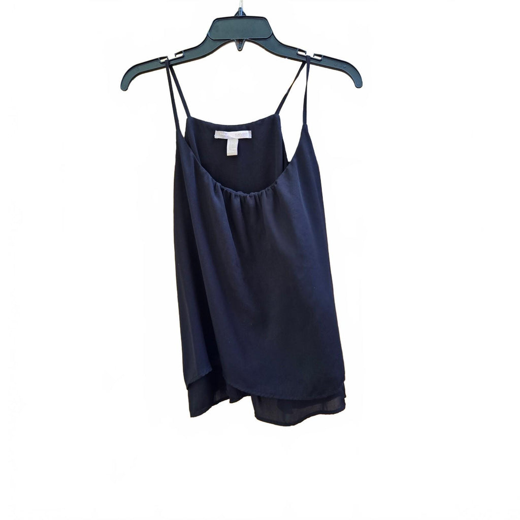 Forever 21 Black Layered Cami Blouse with Spaghetti Straps, Size Large