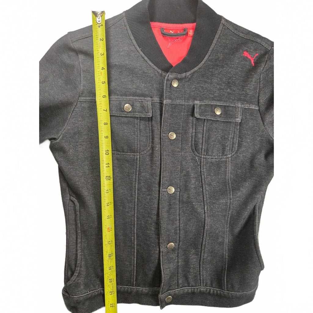 Puma Women's Large Gray Softshell Button-Front Jacket, Very Good Condition