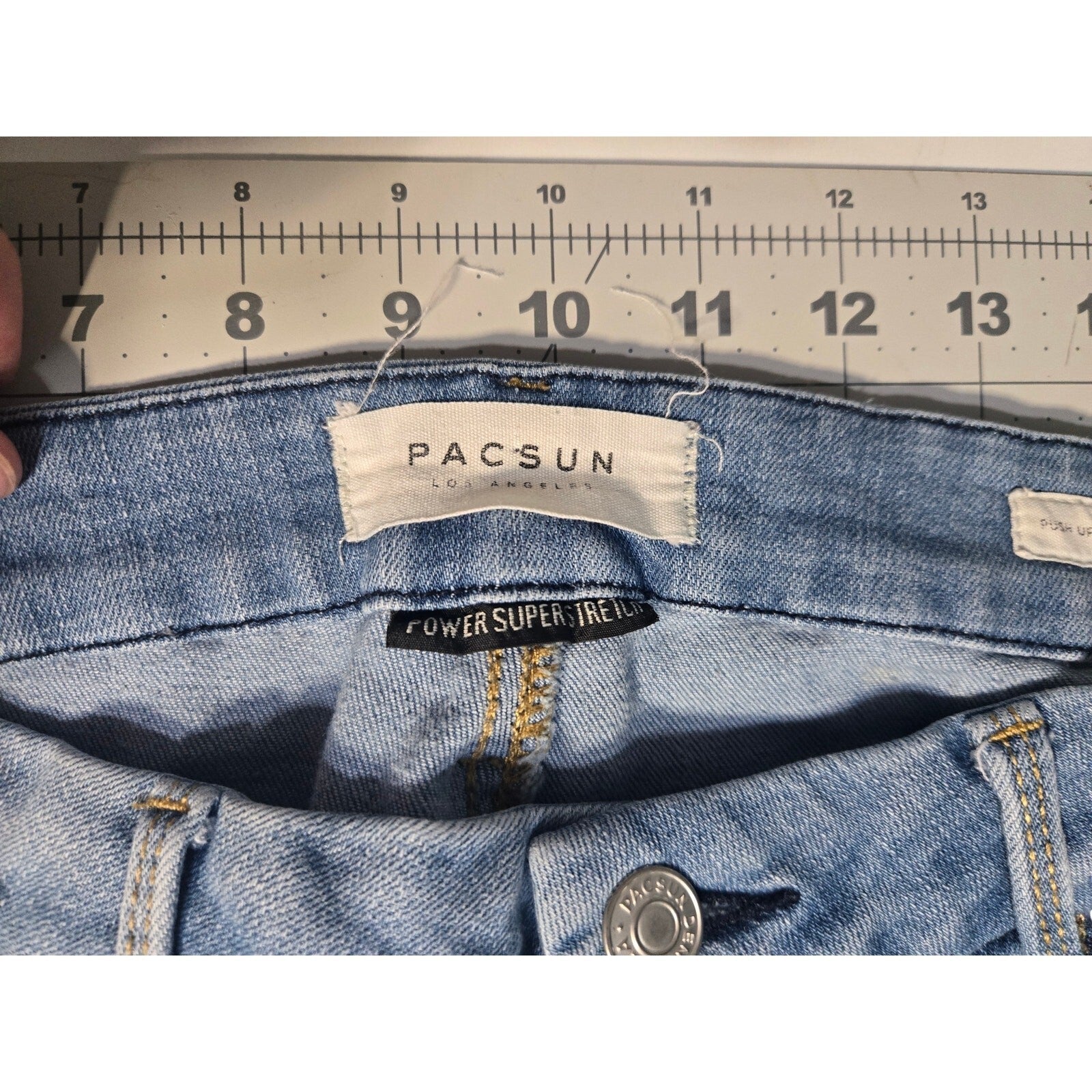 Pacsun Push Up Ankle Jeggings Blue Distressed Denim Jeans Size 29