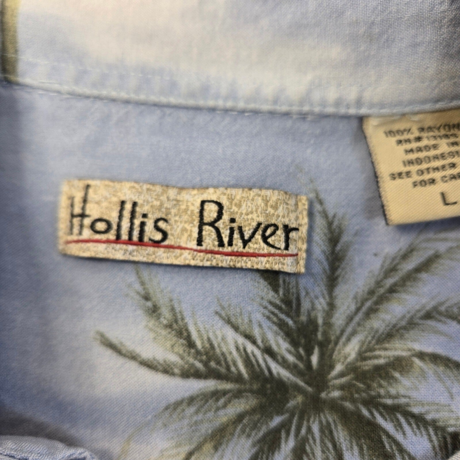 Hollis River size large Blue Hawaiian shirt