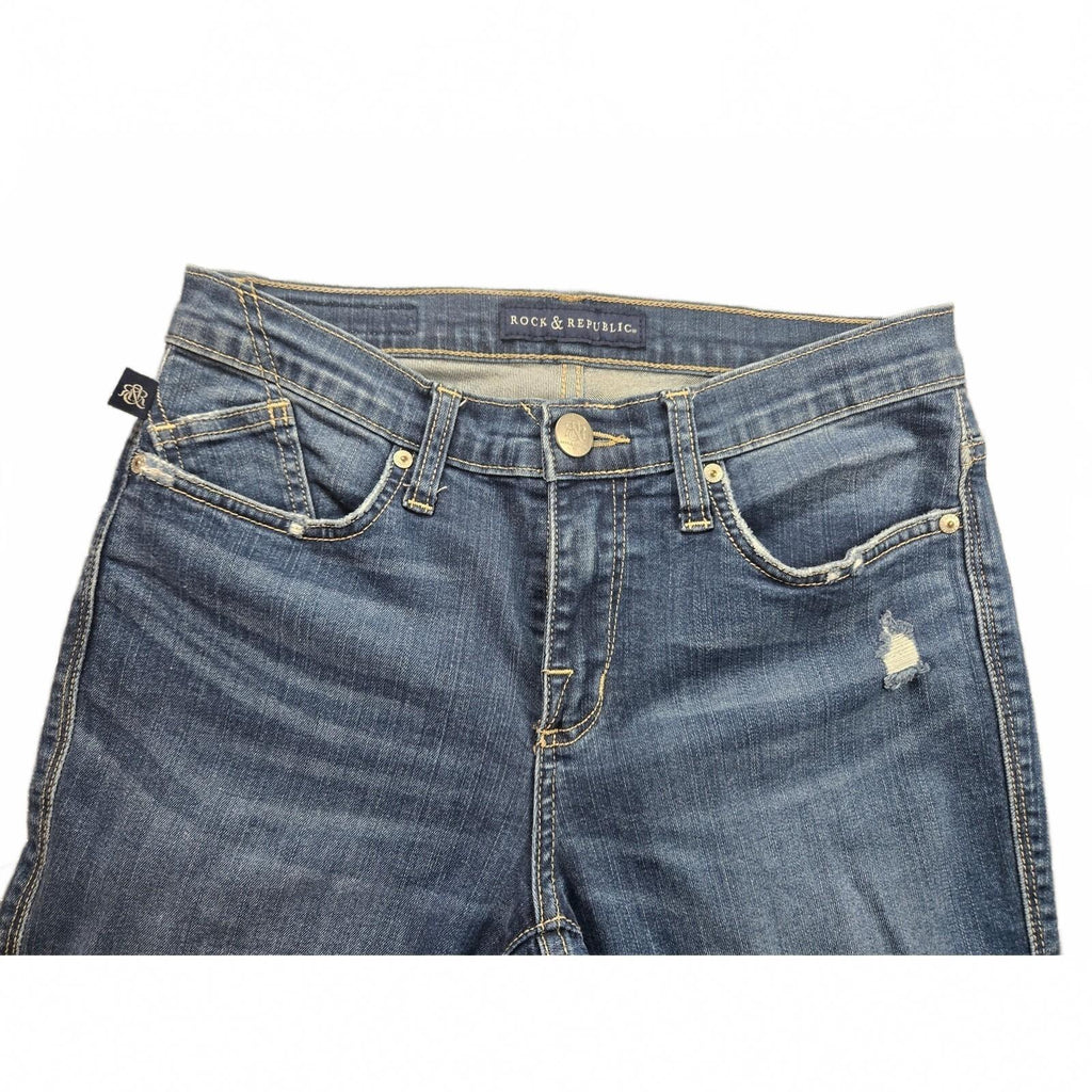 Rock And Republic Women's Jean size 8 Low rise Blue Denim