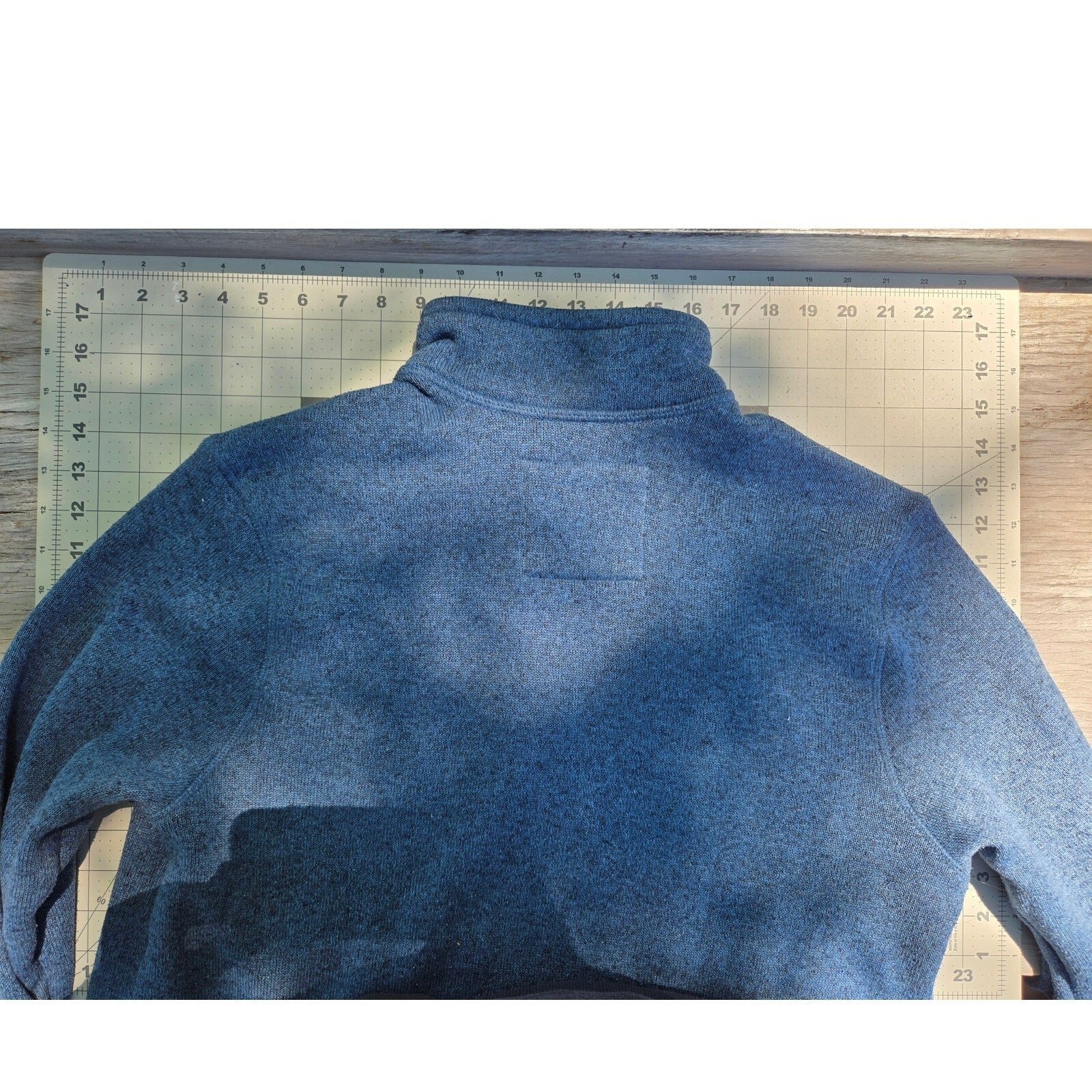G.H. Bass & Co. Men's Blue Quarter-Zip Sweater Size M with Brown Accents