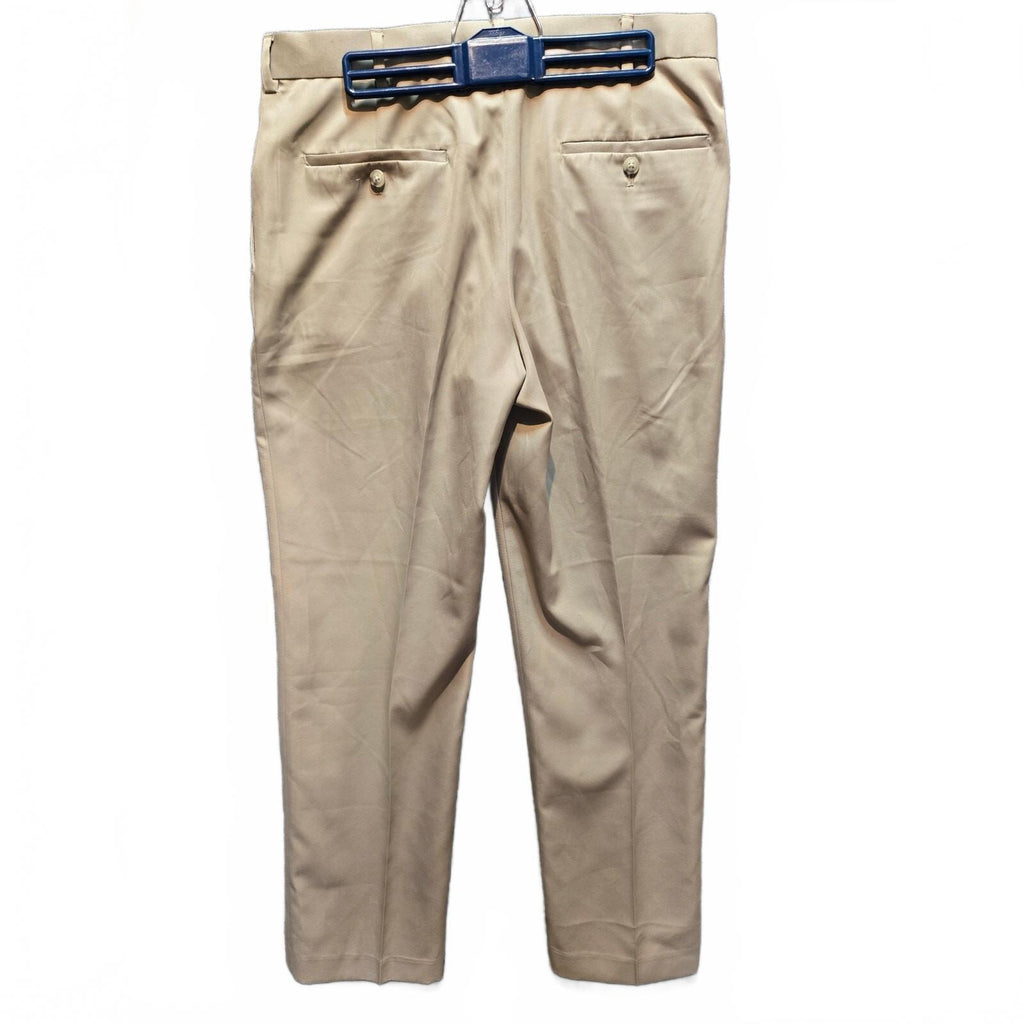 Perry Ellis Men's Beige Flat Front Performance Dress Pants Size 32x30 - VeryGood