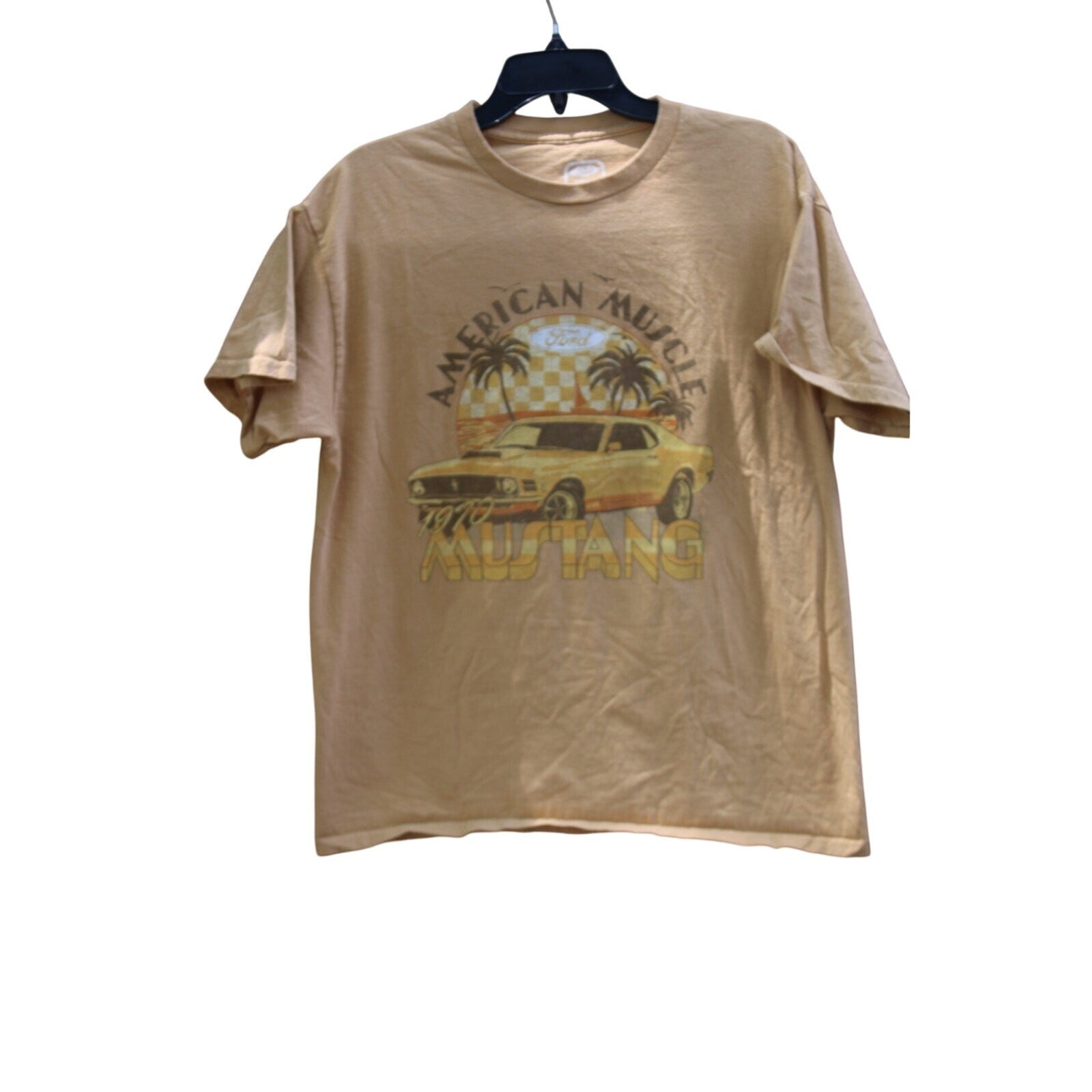 Ford Official Licensed 1970 Mustang American Muscle Gold T-Shirt, Size Large