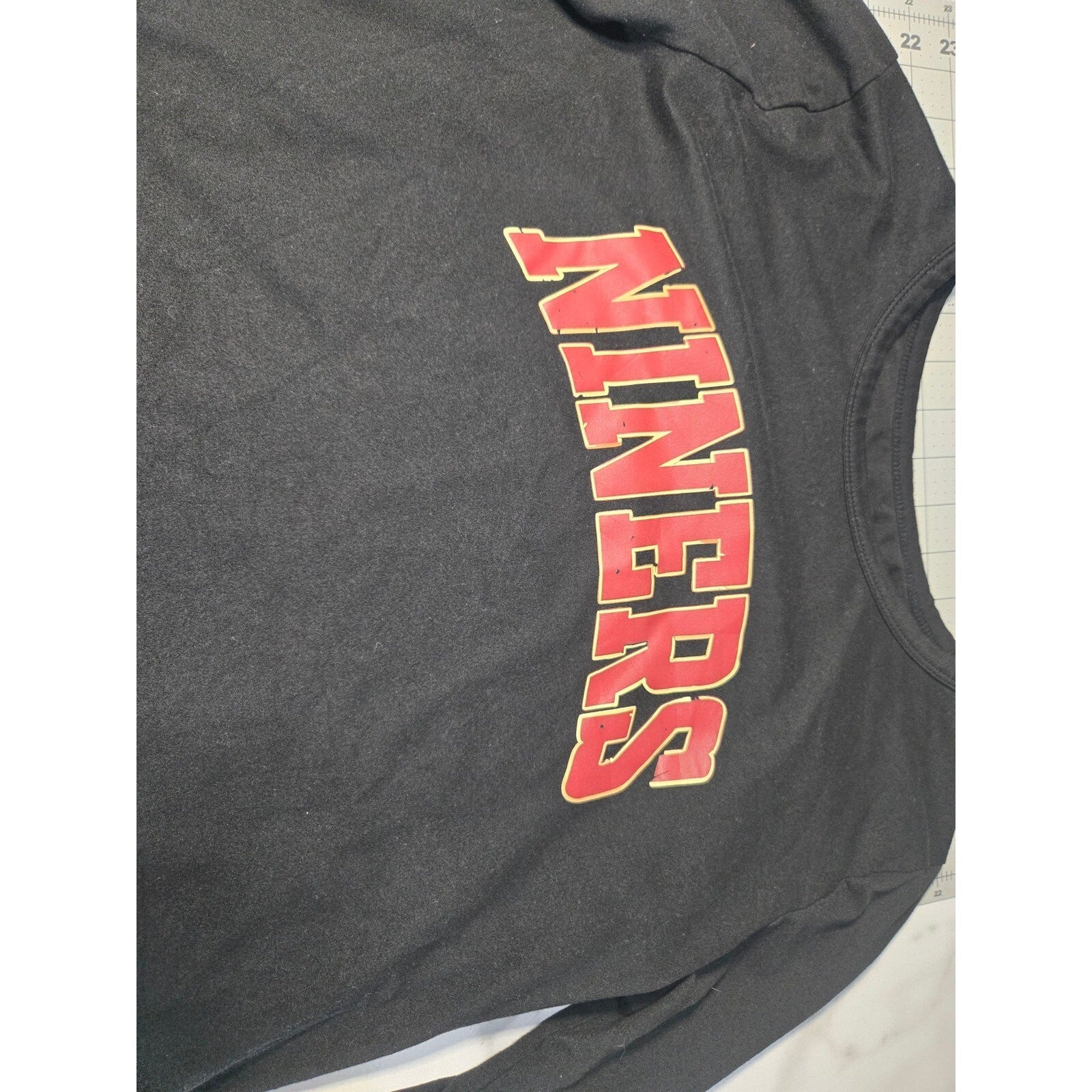 San Fransico 49ers Women's Long Sleeve Shirt Size Large Black Liners Cropped