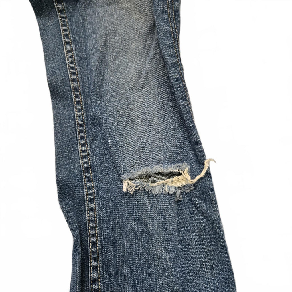 VIGOSS Straight Jeans Blue Denim Medium Wash Button 5-Pocket Women