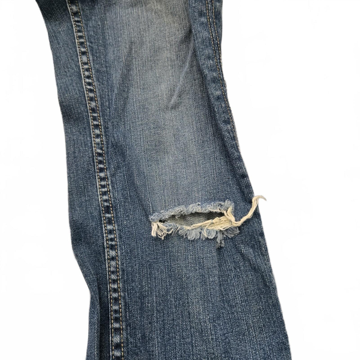VIGOSS Straight Jeans Blue Denim Medium Wash Button 5-Pocket Women