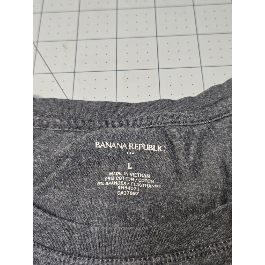 Banana Republic Men's Stretch T-shirt Large Charcoal Gray Cotton Spandex Blend