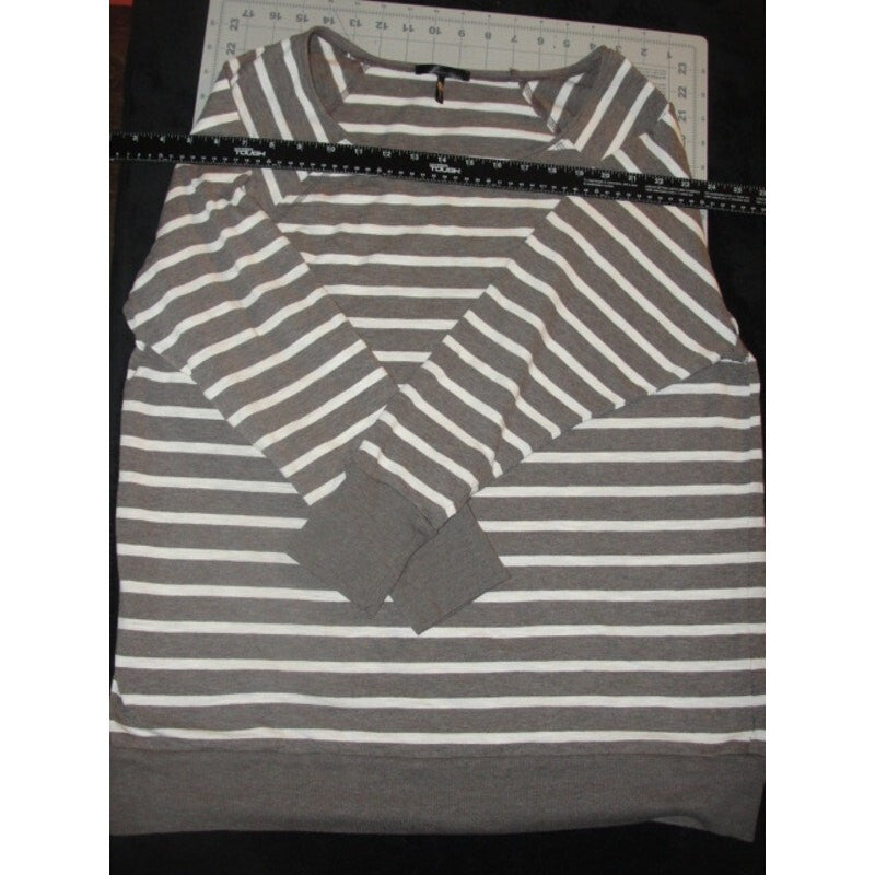 Large greige  and white sweater  size large