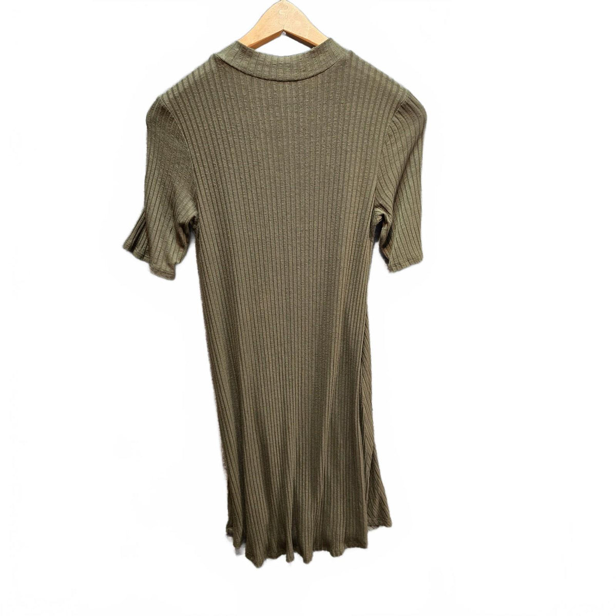 Charlotte Russe Olive Green Ribbed Knit Dress Size Small S