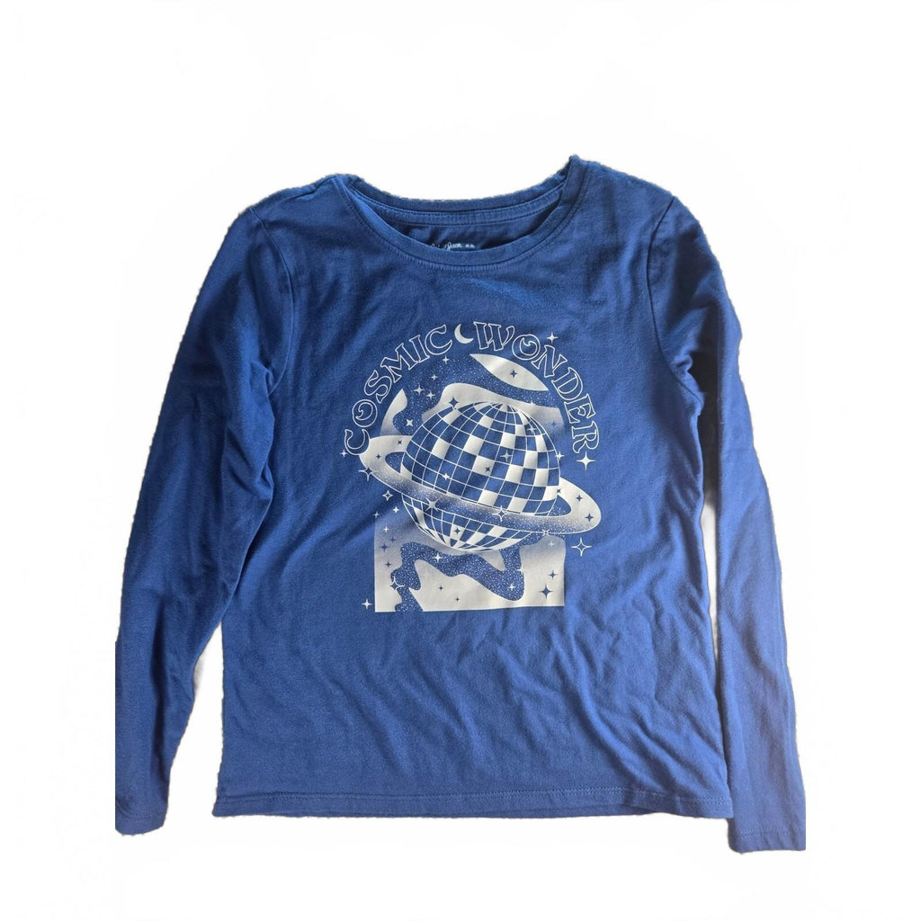 Cat & Jack Cosmic Wonder Blue Long Sleeve Shirt for Kids, Size M, Good Condition