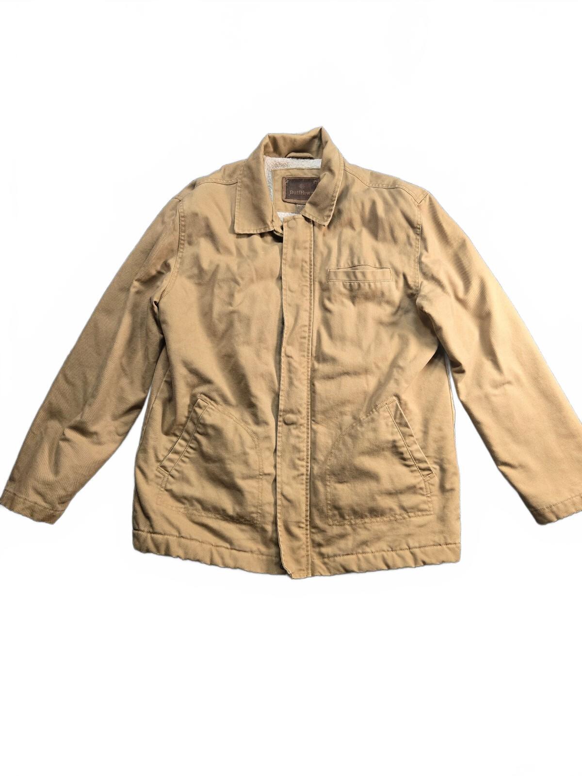 Ruff Hewn Men's Tan Cotton Sherpa Lined Jacket Size M