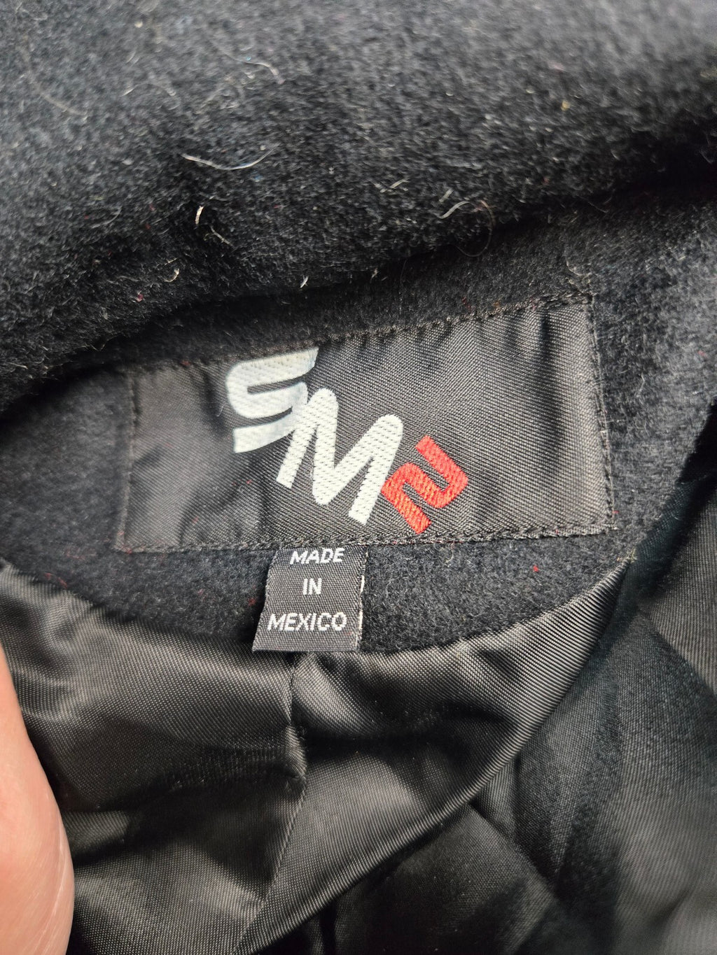Classic Black Wool Peacoat Jacket with Double-Breasted Buttons