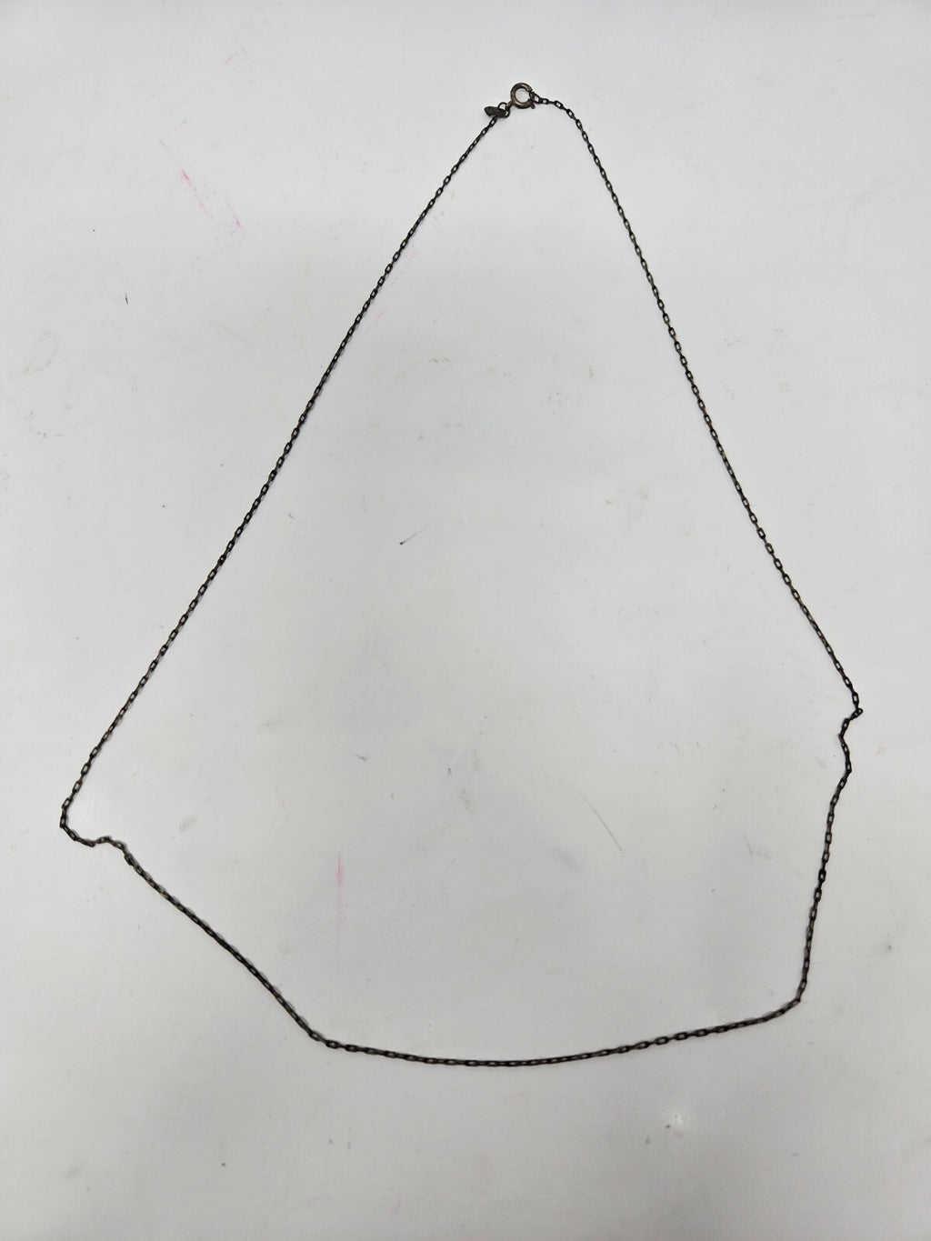 Vintage Thin Silver Chain Necklace with Spring Ring Clasp
