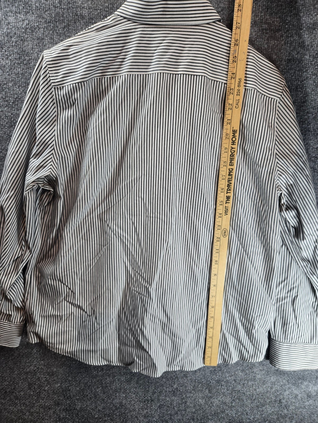 Jones New York Signature Non-Iron Striped Button-Up Shirt Large