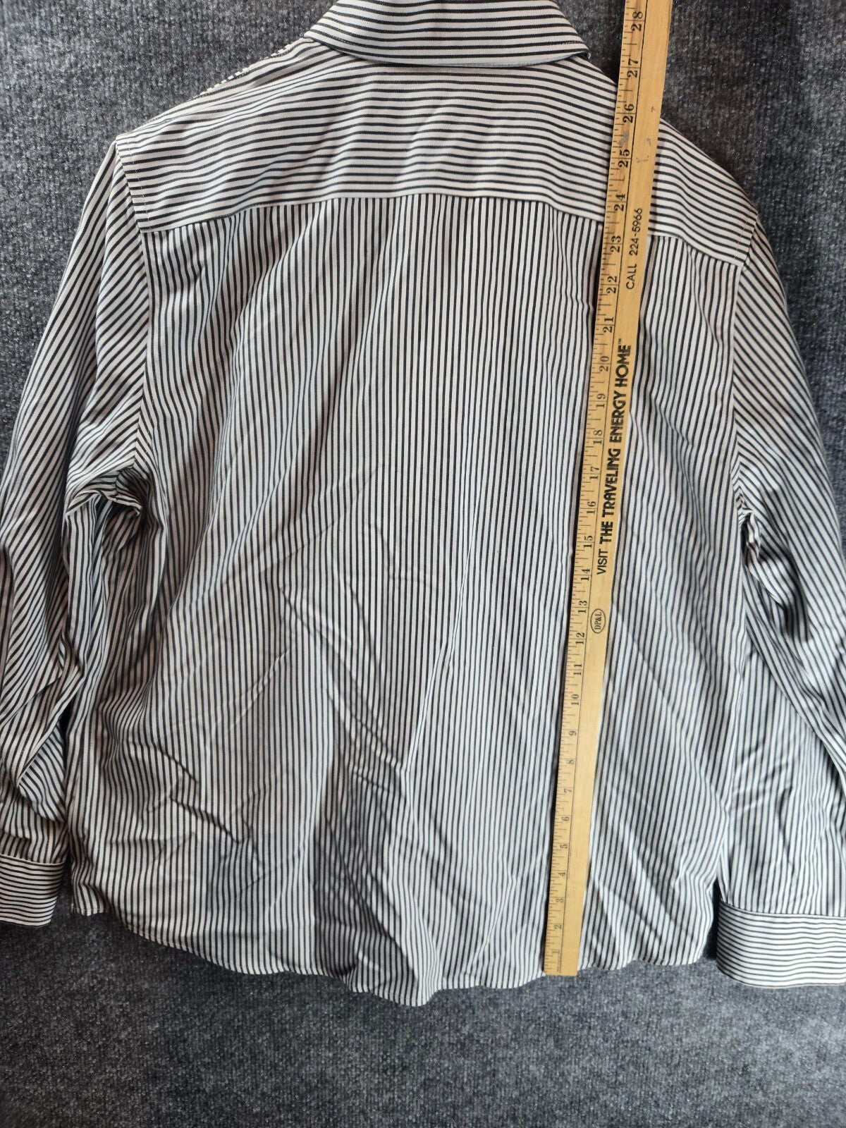Jones New York Signature Non-Iron Striped Button-Up Shirt Large