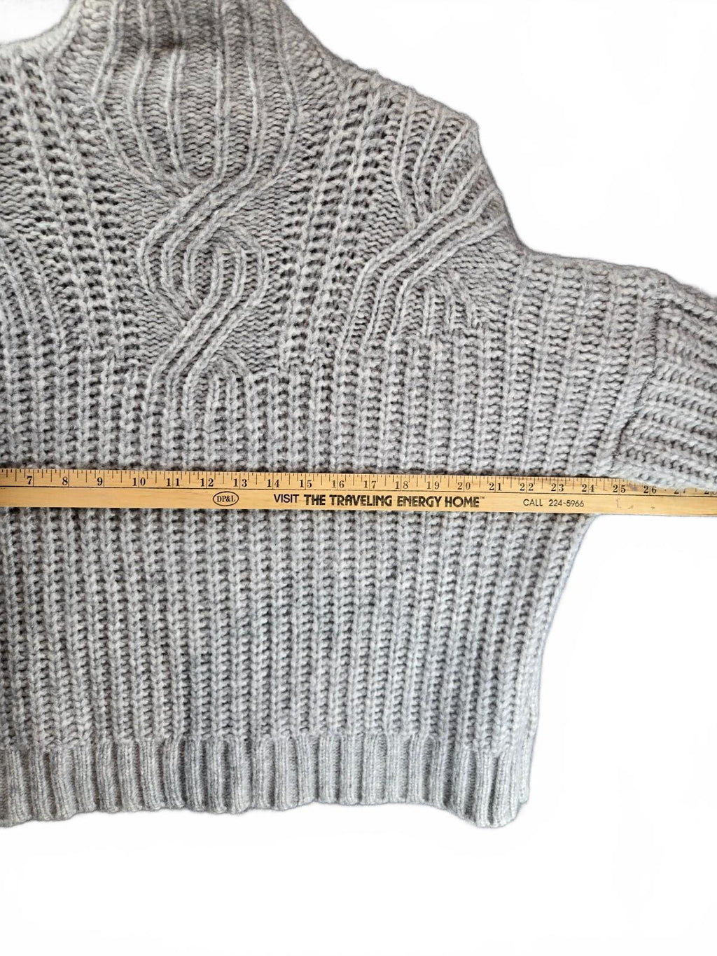 Gray Knit Turtleneck Sweater, Medium