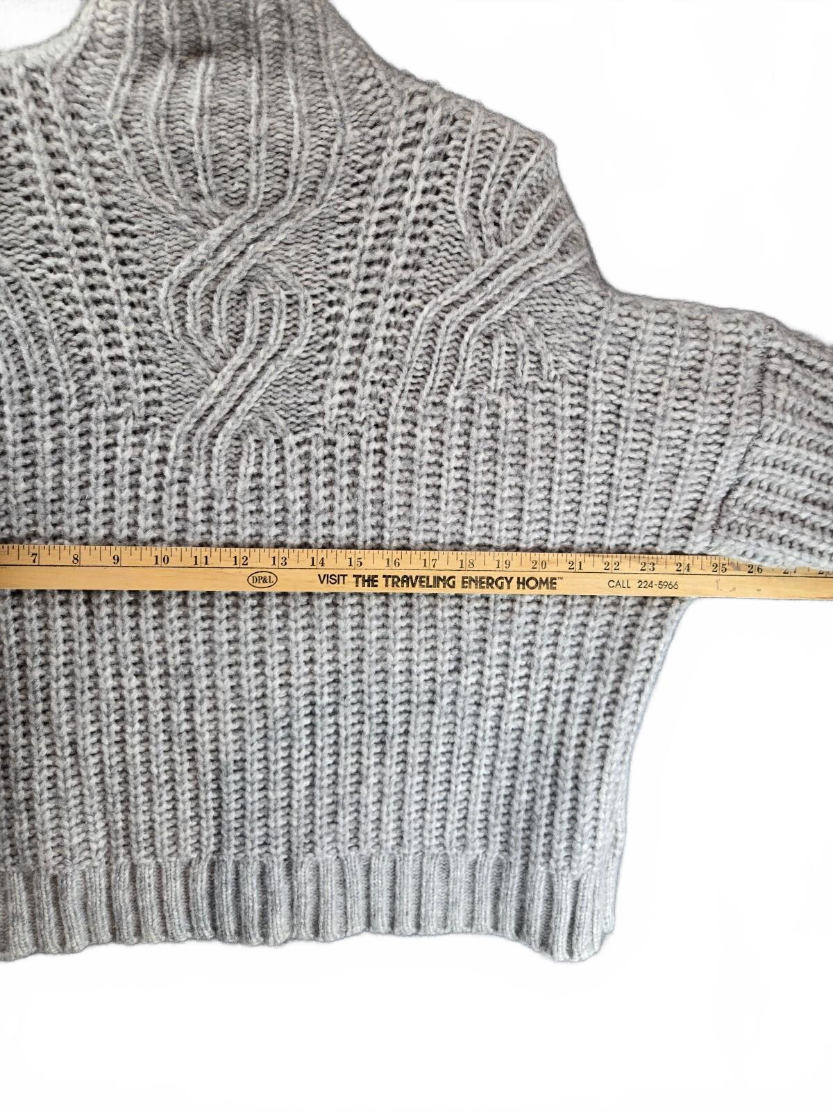 Gray Knit Turtleneck Sweater, Medium