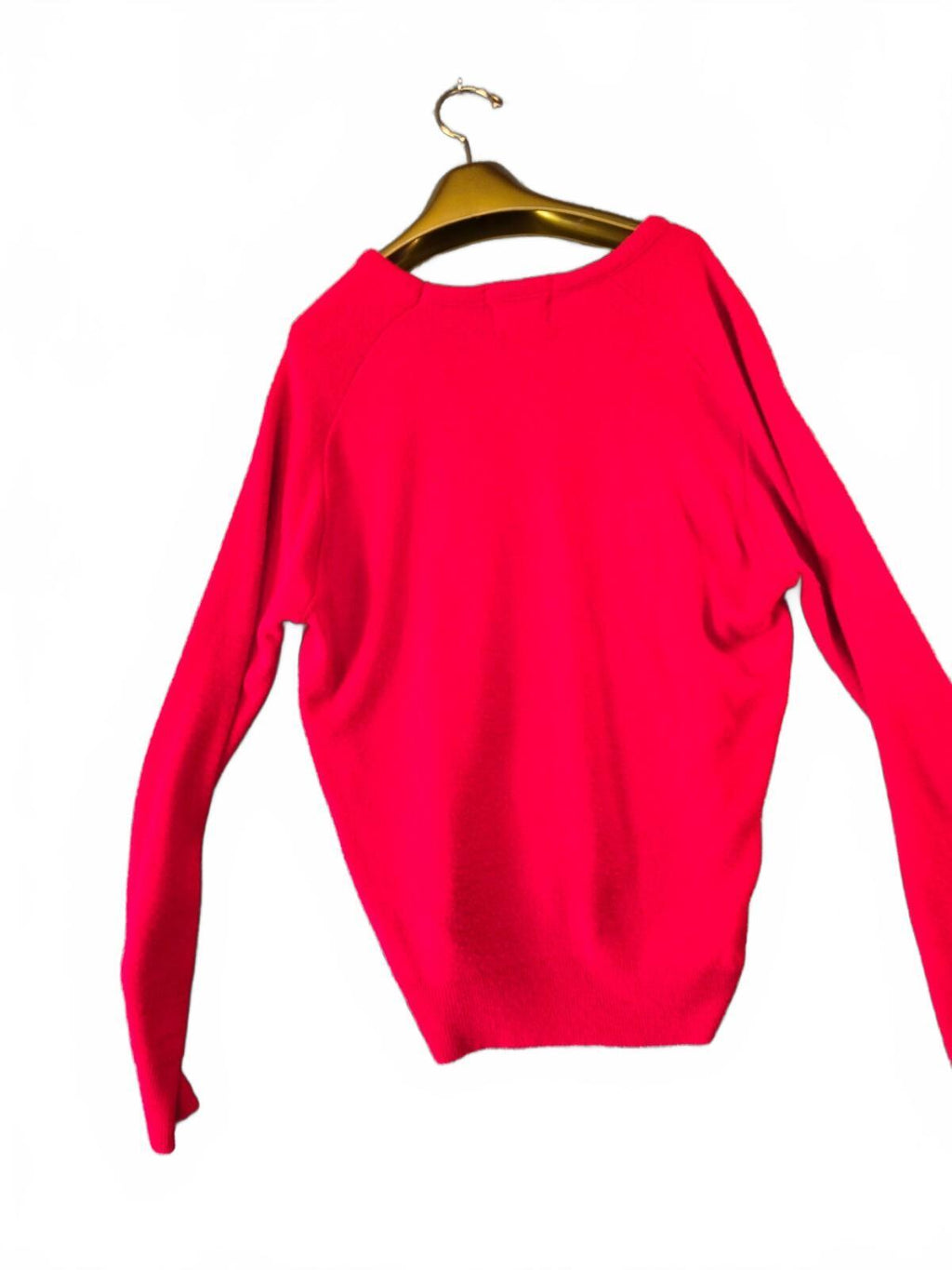 Pine State Red V-Neck Sweater with Chest Emblem