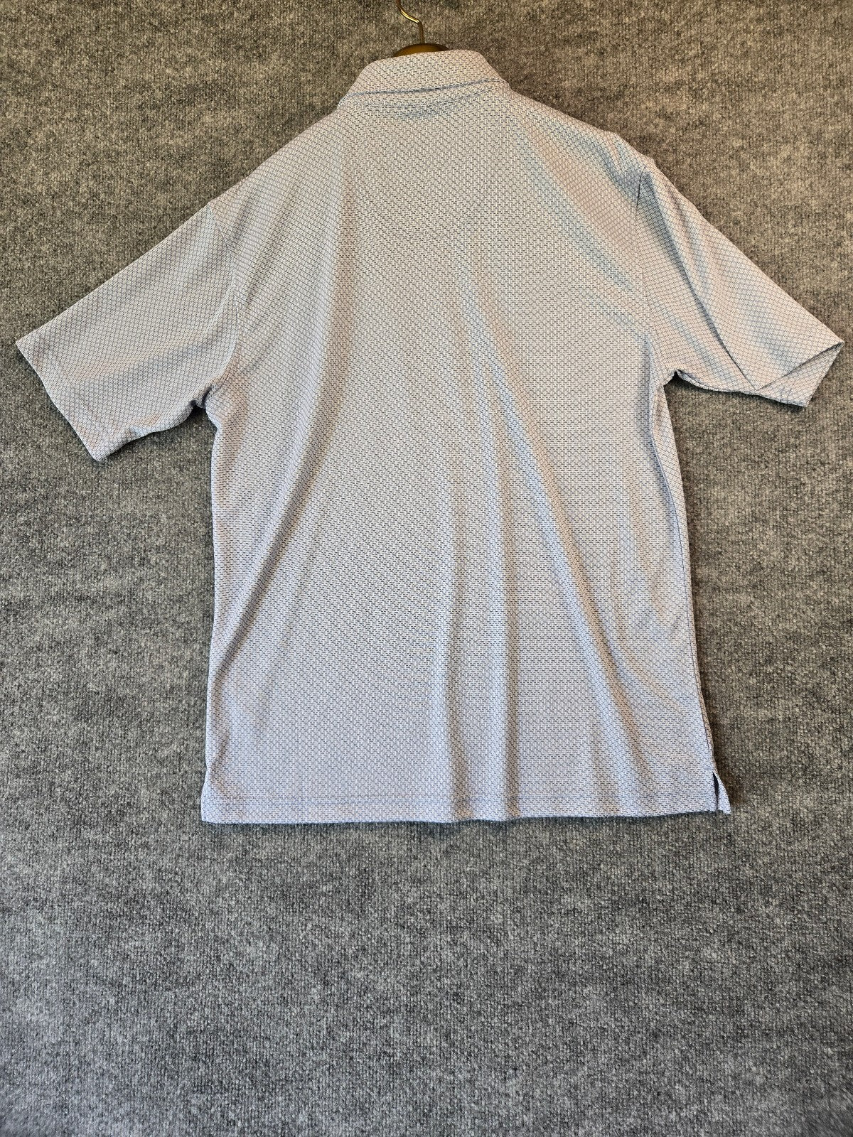 Pebble Beach Men’s Performance Golf Polo Shirt XL Gray Geometric Micro Print