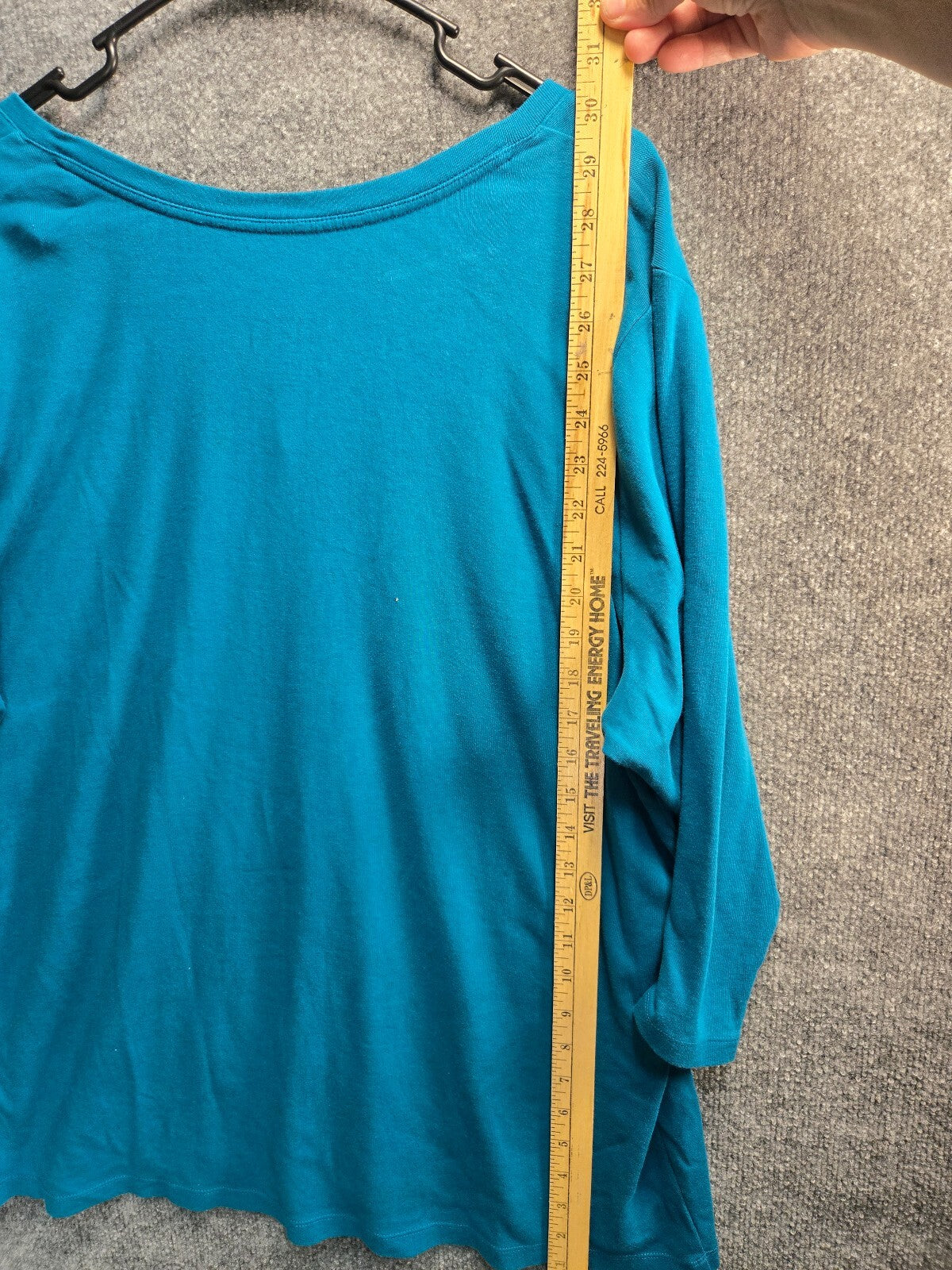 St. John's Bay Women's 2X Essential Tee Blue Cotton V-Neck Shirt