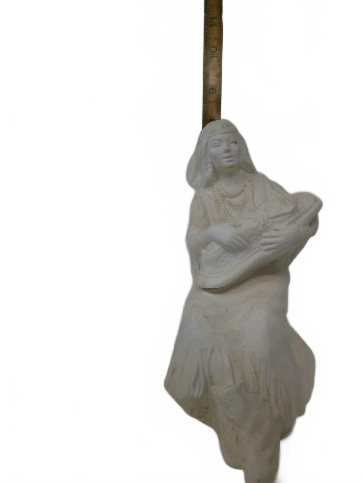 Vintage Atlantic Mold Native American Woman Bisque Figurine 10" Ready to Paint