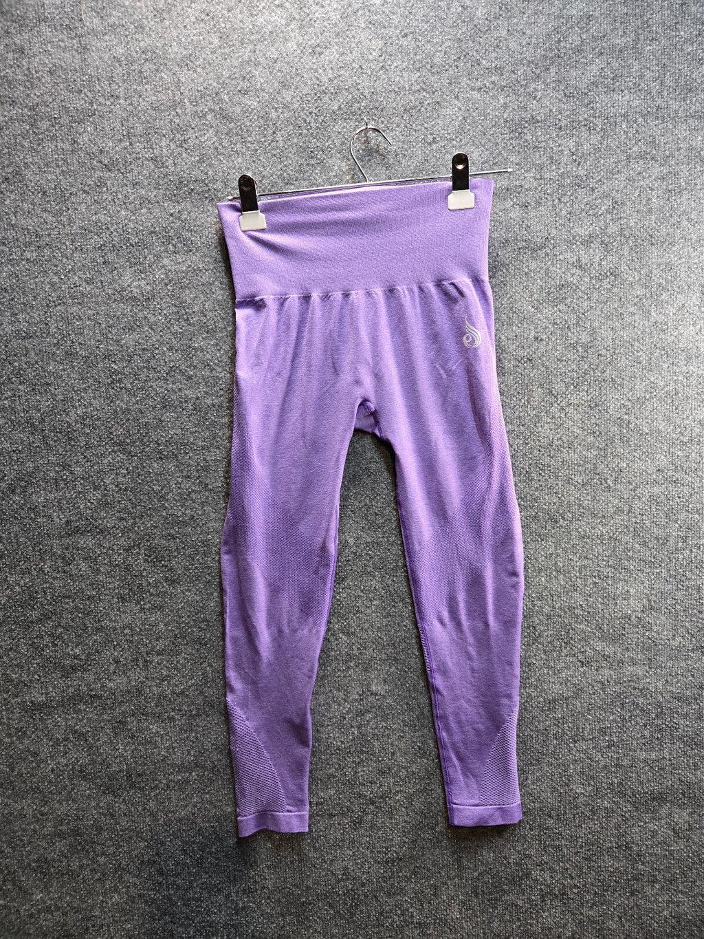Purple High Waist Leggings with Mesh Detail