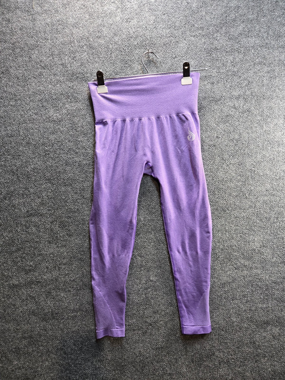 Purple High Waist Leggings with Mesh Detail