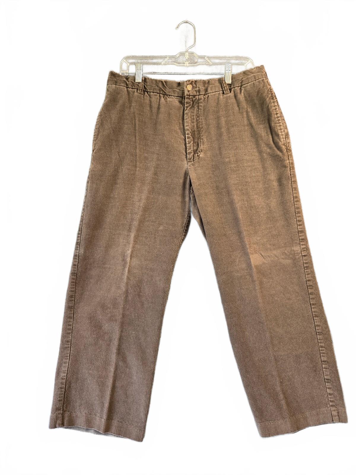 Lyle & Scott Men's Corduroy Pants Size 34x30 Brown Cotton Rayon Blend Trousers