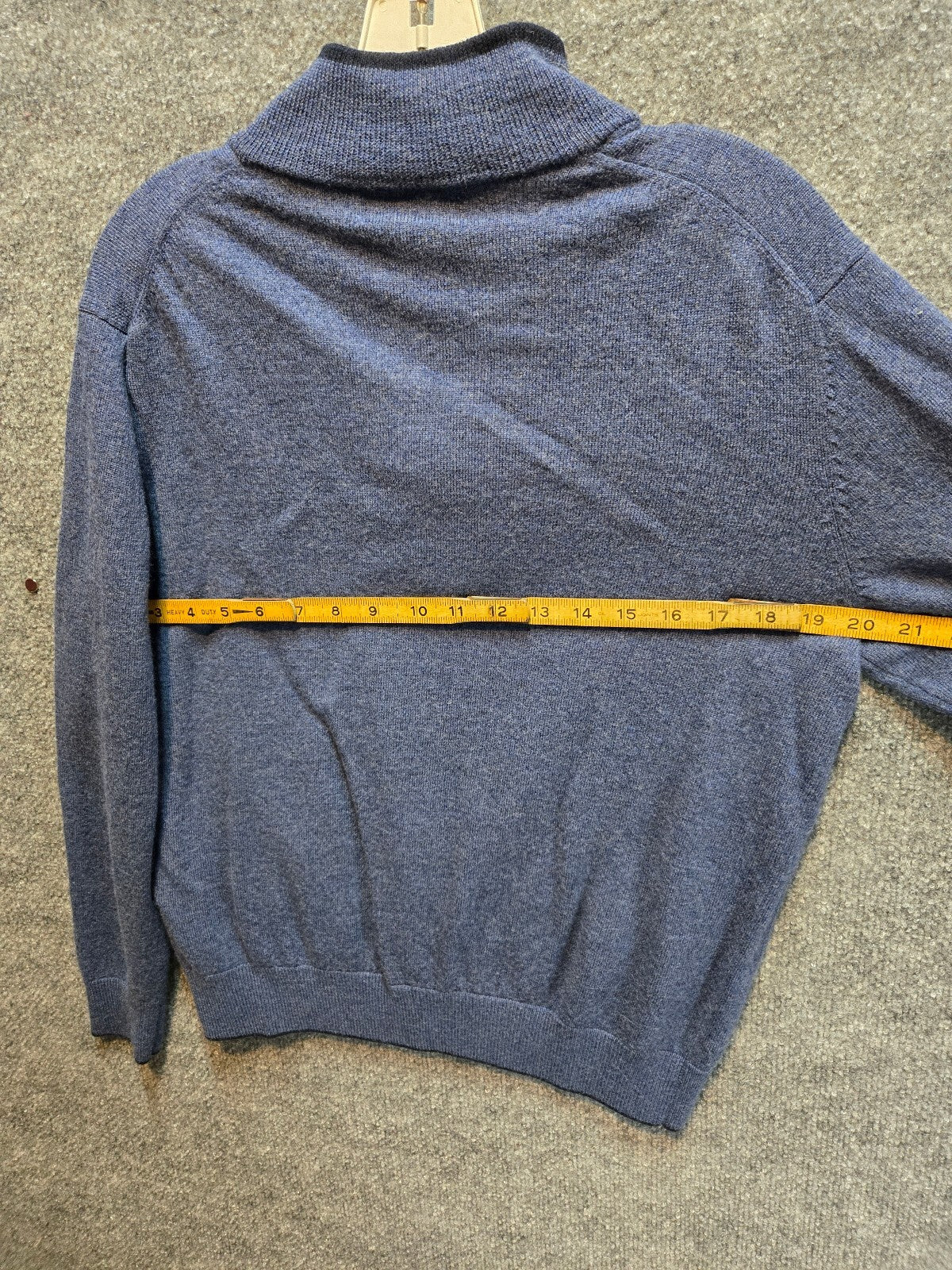 Kirkland Signature Men's Quarter Zip Mock Neck Pullover Sweater Heather Blue  MD