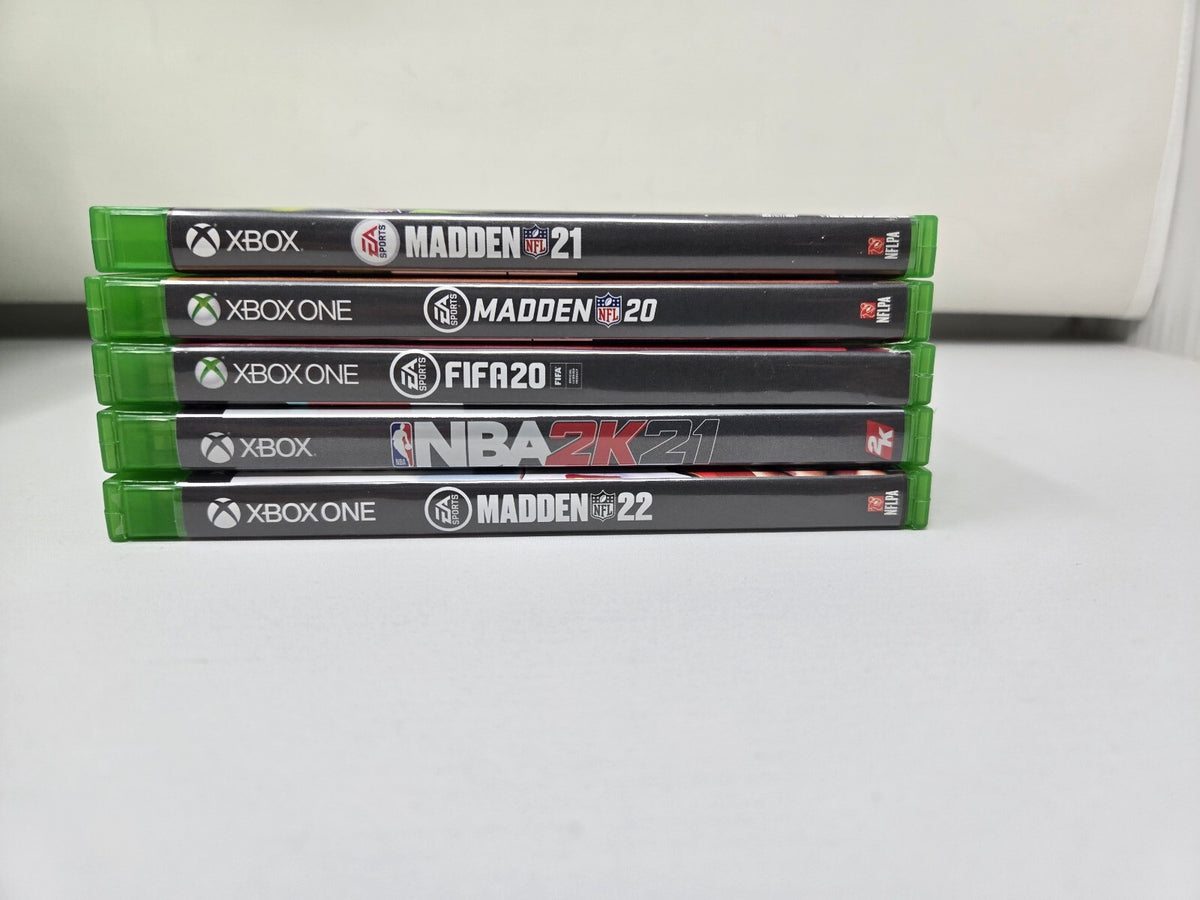 Xbox One Sports Game Lot of 5 - Madden 20, 21, 22, NBA 2K21, FIFA 20