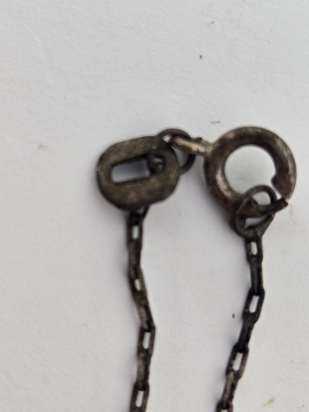 Vintage Thin Silver Chain Necklace with Spring Ring Clasp