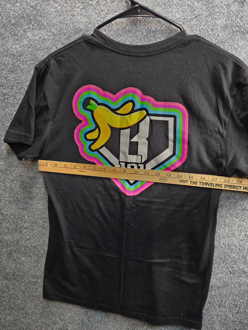 BSBLifestyle 101 Black Cotton Blend T-Shirt Small with Colorful Banana Logo SM