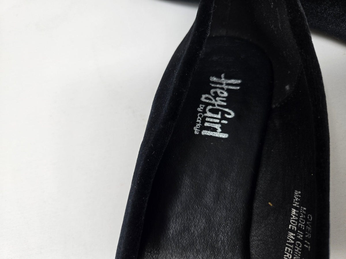 Corky’s Black Velvet Square Toe Flats sz 9