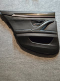 11-16 BMW 5-Series F10 Rear Left Driver Side Interior Door Panel Black Leather W/ Ash Wood Trim OEM