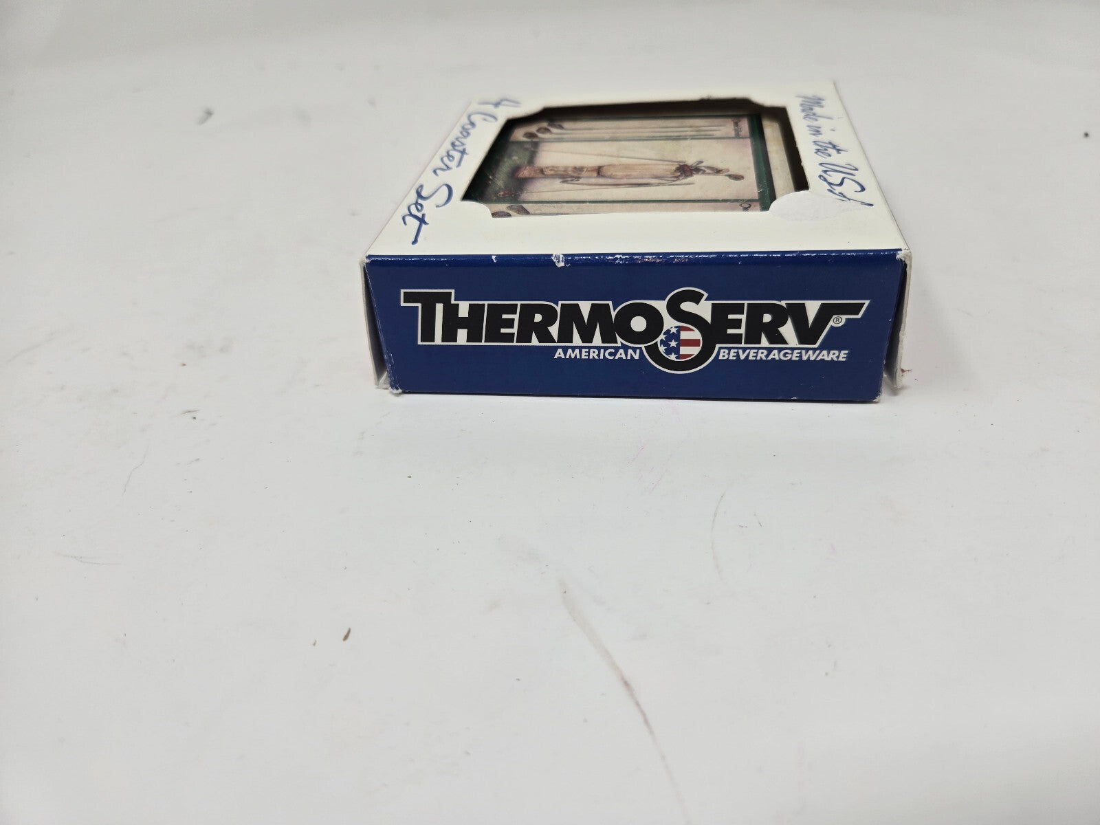 ThermoServ Classic Golf 4 Coaster Set with Cork Pad