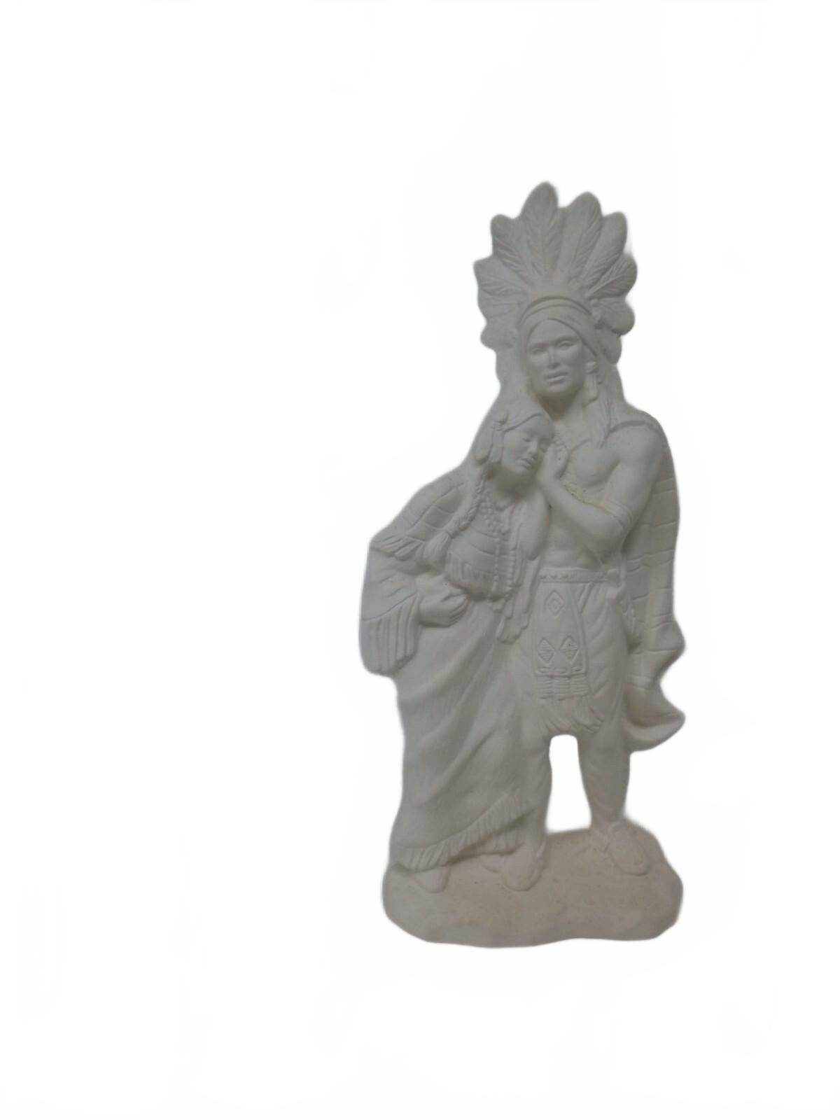 Ready 2 Paint Provincial Bisque Hiawatha's Wedding Statue Native American