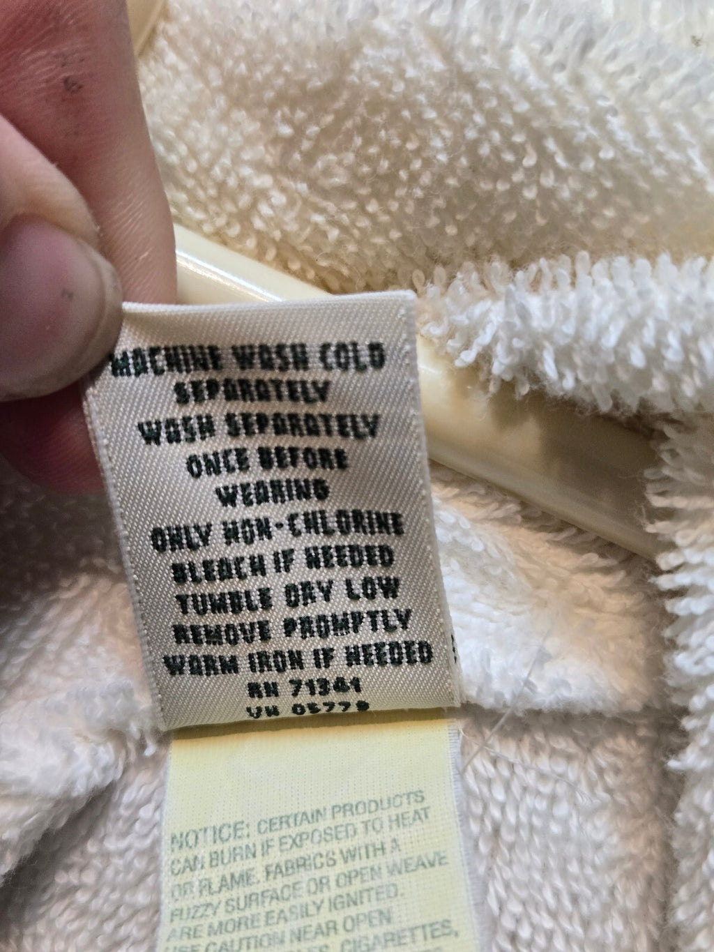L.L. Bean Vintage White Heavyweight Toweling Bath Robe Shawl Collar Cozy GUC
