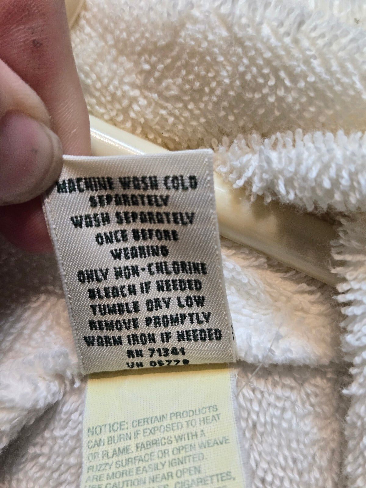 L.L. Bean Vintage White Heavyweight Toweling Bath Robe Shawl Collar Cozy GUC