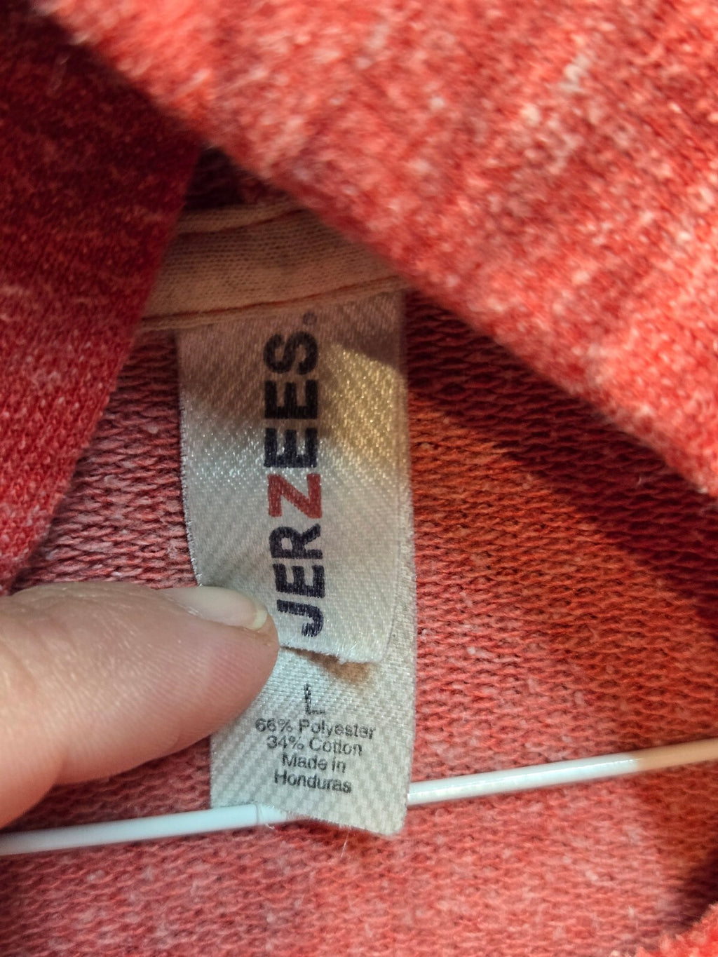Jerzees Red Hooded Pullover Sweatshirt, Size Medium
