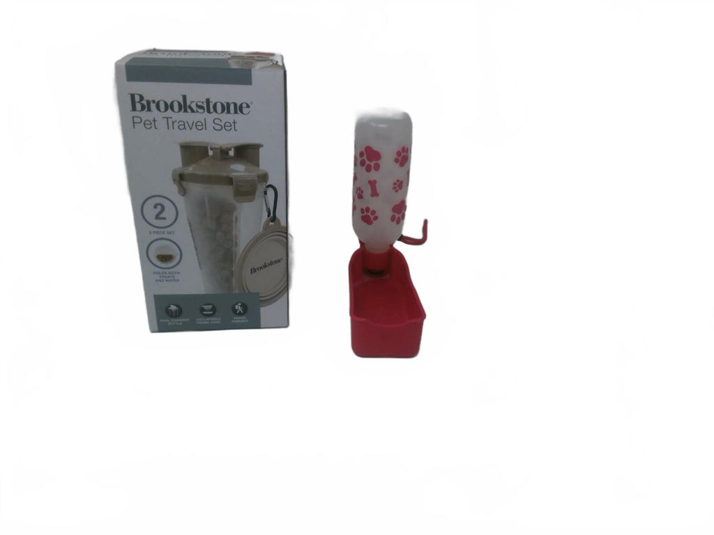 Pet Travel Set- Dual Chamber Food and Water Bottle. 2 sets of pet Shoes M/L
