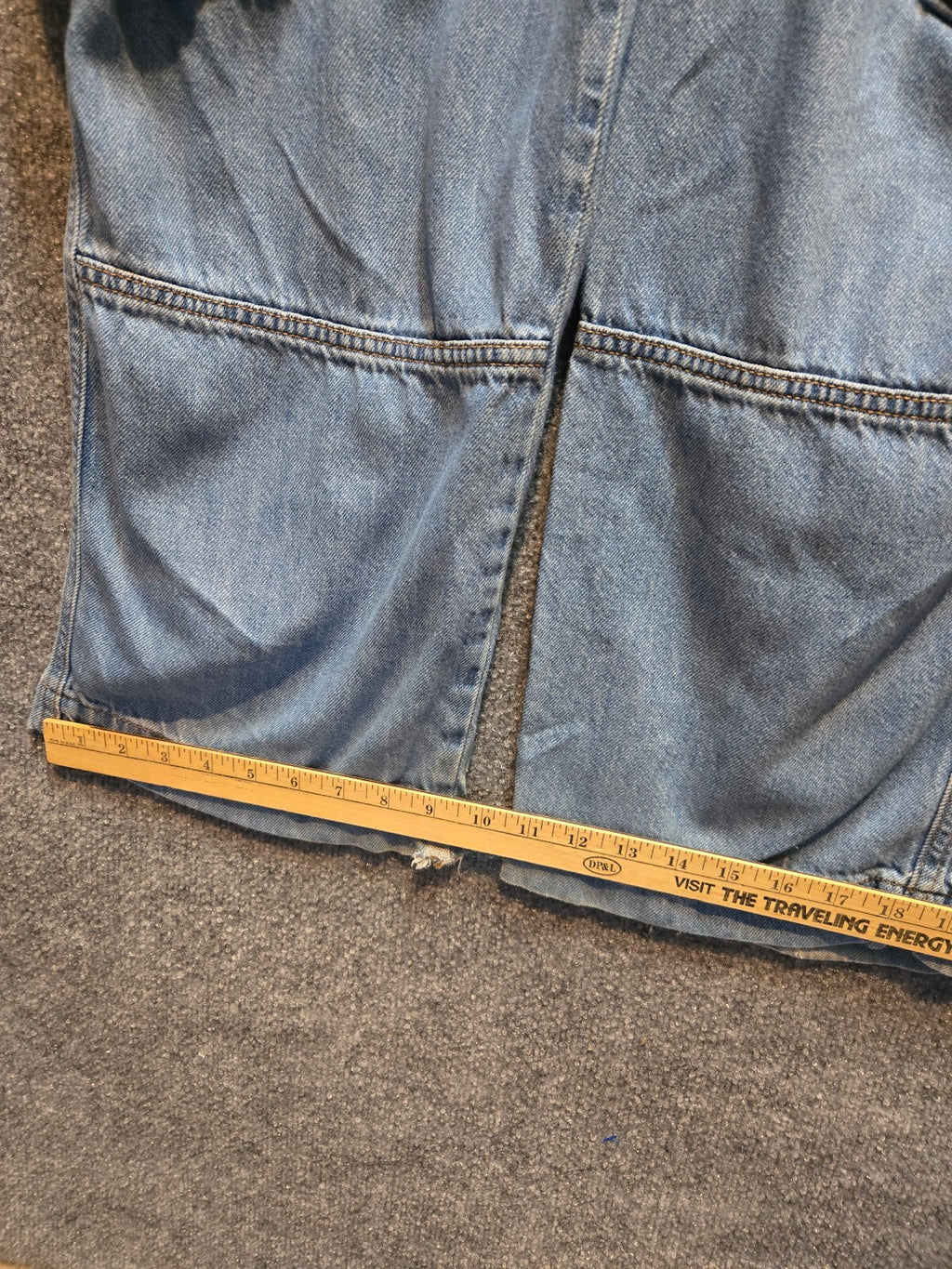 Wild Fable Mid Rise Baggy Cargo Jeans Medium Wash Multi Pocket Denim Size 00