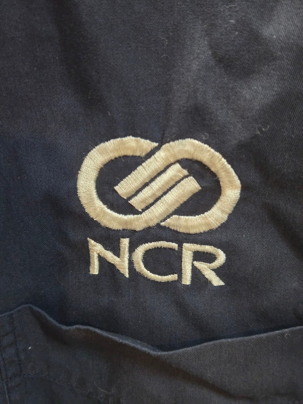 NCR Black Long Sleeve Button-Up Shirt with Embroidered Logos