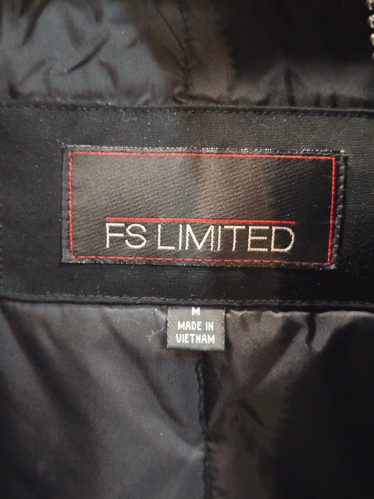 FS Limited Women's Hood Utility Parka Jacket Black Size M Mid-Length Snap Clasp